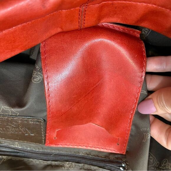 Valentina Brand Red And Brown Leather‎ Shoulder Bag - Picture 3 of 15